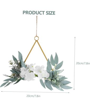 COOLHIYA Greenery Garland Wrought Iron gate Hanging Wreath Flowers Decoration Artificial Flower Garland Nordic Decor Door White 20x20cm - Buy Online on SooperMarket.com