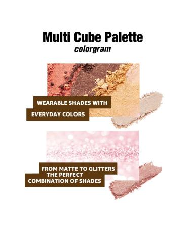 COLORGRAM Multi Cube Palette 5 Colors - 01 Basic Cube | Daily Makeup Eyeshadow Palette - Matte, Glitter, Shimmer Shades - 0.3 fl.oz - Buy Online on SooperMarket.com