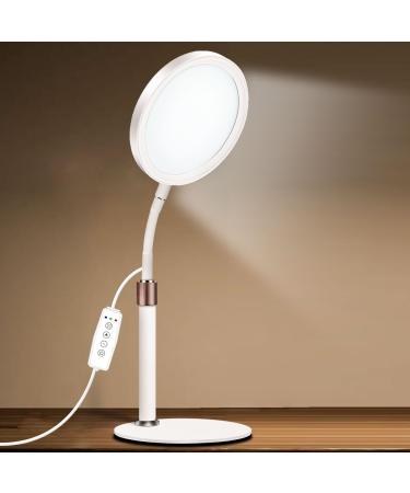 Happy Lamp 10000 Lux Desk Sun Lamp with 360 Adjustable Gooseneck & 3 Colors & 10 Brightness Levels for Reading/Office/Home small