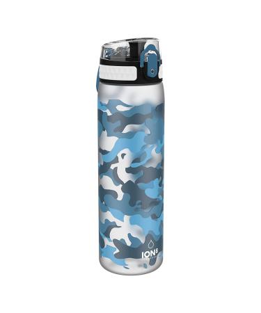Ion8 Kid's One Touch On-The-Go Printed Water Bottle - Leakproof and BPA-Free Water Bottle - Fits Car Cup Holders and Kid's Backpacks 18 oz / 500 ml Camo