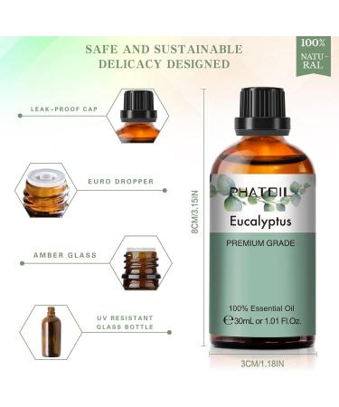PHATOIL Eucalyptus Essential Oil 30ML - Premium Grade Pure Oil for Diffusers, Aromatherapy, and Candle Making - Buy Online on SooperMarket.com