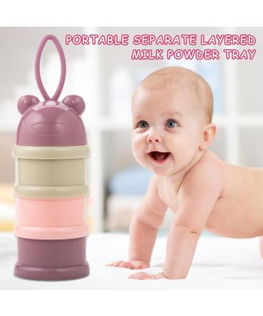 Bezavea Baby Milk Powder Dispenser - Portable 3 Layer Formula Storage Container (Pink) | 120ml Baby Feeding Travel Storage - Buy Online on SooperMarket.com