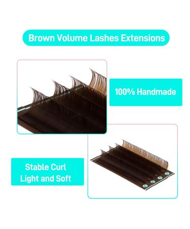 VAVALASH Dark Brown Eyelash Extensions | 0.03mm to 0.07mm Volume Lashes | C D Curl Mixed Lengths 8-15mm | Premium Colored Lash Extensions - Buy Online on SooperMarket.com