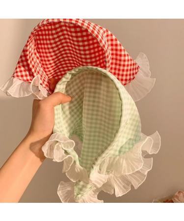 JSGHGDF French Style Hair Scarf Headbands Triangled Head Kerchief Hairband Checkered Bandanas Headbands Cute Hair Accessory Blue - Buy Online on SooperMarket.com