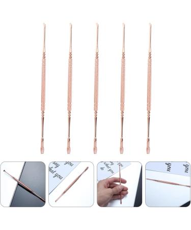 5pc Spring Earpicks Wax Curette Set - Stainless Steel Ear Cleaner for Adults | Comfortable and Sturdy Earwax Remover with Simple End Design - Buy Online on SooperMarket.com