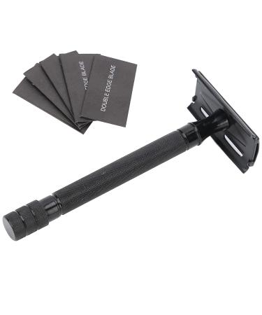 Ankroyu Double Edge Safety Razor - Portable Metal Beard & Body Hair Trimmer with Classic Handle & 5 Reusable Blades - Perfect for International Shipping - Buy Online on SooperMarket.com