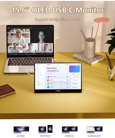 INNOCN Portable Monitor 15.6" OLED 1080P FHD USB C Laptop Monitor HDMI Computer Display HDR Gaming Monitor w/Detachable Stand & Speakers - 15A1F - Buy Online on SooperMarket.com