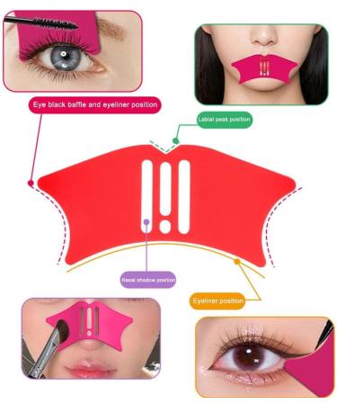 Eyeliner Stencils Wing Tips Face Make Up Stencils Nose Eyebrow Cheekbone Contour Stencils Reusable Makeup Eyelash Tool 1pcs Orange - Buy Online on SooperMarket.com