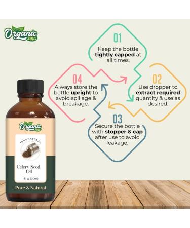 Organic Zing Celery Seed (Apium graveolens) Oil | Pure & Natural Carrier Oil for Skincare Massage Aroma & Diffusers - 30ml/1.01fl oz - Buy Online on SooperMarket.com