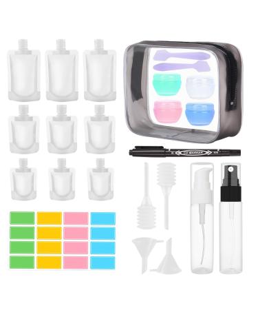 Travel bottles Set for filling toilet items Sponge -safe Travel Bottles and Travel Shampoo Container BPA -Free Travel Cosmetics Containers travel bottles Set (24 pieces) A - 24 pieces
