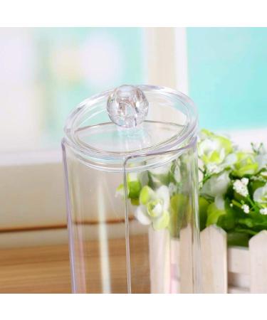 Clear Acrylic Cosmetic Cotton Pad Holder | Stylish Storage Organizer for Cotton Balls Swabs & Q-tips | Perfect Gift for Girls & Ladies - Buy Online on SooperMarket.com