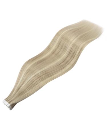 Youngsee Real Hair Extensions Tape - 50cm Ash Blond & Blond Invisible Tape Extensions - Remy Tape In Hair - 20pcs #18/613 & #18P613 - International Shipping - Buy Online on SooperMarket.com