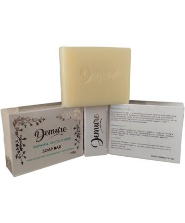 Demure Sulphur & Salicylic Acid Exfoliating Soap Bar | Reduces Acne, Soothes, Moisturizes, Softens Skin | Anti-Blemish Formula - Buy Online on SooperMarket.com
