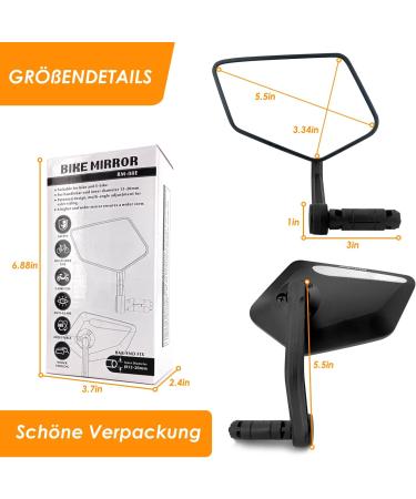 Arkham Bicycle Mirror - Extra Large HD Real Glass Rearview Mirror for E-Bikes & Bicycles | Universal Fit 15-20mm Left Handlebar - Buy Online on SooperMarket.com