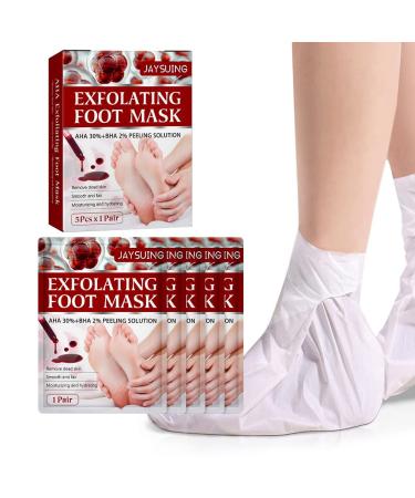 BStCar 5 pairs of foot mask socks for men and women one -way foot care moisturizing footlick removed cornea dead skin
