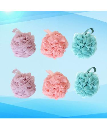 6Pcs Plus Size Bath Ball Sponge Shower Loofahs - Exfoliating Body Scrubber & Pouf for Luxurious Shower Experience - Buy Online on SooperMarket.com