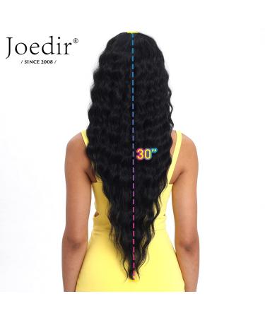 Joedir 30'' Long Wavy Synthetic Lace Front Wig with HD Transparent Lace - 130% Density (Black) - 30 Inch - Buy Online on SooperMarket.com