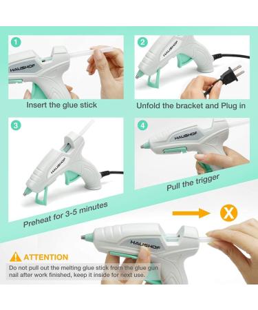 HAUSHOF Mini Hot Glue Gun Kit | 20-Piece Set for Home Decoration, Crafts, and Repairs | 20W 120V - Buy Online on SooperMarket.com