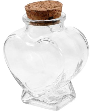 Zerodeko 4pcs Glass Heart Shaped Bottle Terrarium Wedding Decorations Decorative Wishing Bottle Glass Container with Lid Glass Jars Wishing Jar Origami Craft Bottle Glass Bottle Cork As Shownx4pcs 8.50X6.00X4.00CMx4pcs - Buy Online on SooperMarket.com