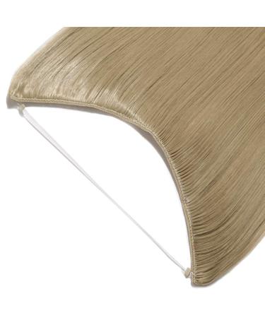 Silk-Co Hair Extensions - 50cm Ash Blond Smooth Synthetic Hair with Invisible Cord & Rubber Band Sealing Extensions for Women - Buy Online on SooperMarket.com