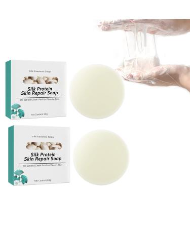 YG LianKai 2PCs SkinFerm Collagen Milk Whitening Soap  Silk Protein Skin Repair Soap  Exfoliating and Brightening Soap for Dull  Uneven Skin  Smooth And Soft Complexion for Face & Body
