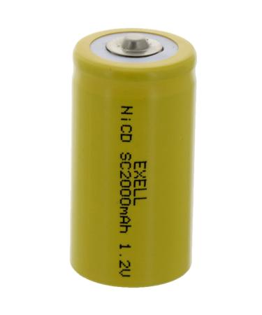 Exell SubC 1.2V 2000mAh NiCD Button Top Rechargeable Battery for instruments/equipment electric razors toothbrushes radio controlled devices electric tools