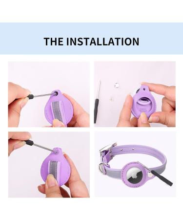 Kocnydey Reflective Airtag Cat Collar - Adjustable Anti-Wing Collars with Bell for Cats & Small Dogs (Purple XS 19-26cm) - Buy Online on SooperMarket.com