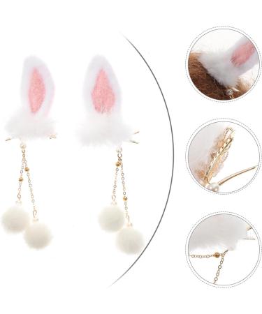 HOLIDYOYO 1 Pair Bunny Ear Hair Clip Bunny Hair Clips for Girls Barrettes for Girls Hair Clip for Girls Japanese Hair Accessories Girls Hairpin Tiara Tassel China Plush Girl Child - Buy Online on SooperMarket.com