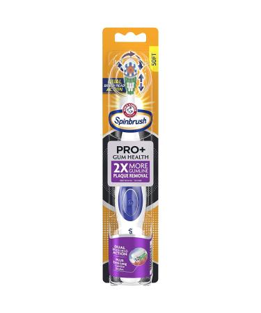 Arm & Hammer Spinbrush Battery Powered Toothbrush - Truly Radiant - Clean & Fresh - Soft Bristles - 1 Count Per Package - Pack of 2 Packages (Colors Vary)