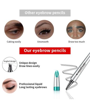 Rosarden Dark Brown Liquid Eyebrow Pencil - 3D Eyebrow Pen with 4 Forks, Quick Dry & Waterproof Formula for Precise Eyebrow Makeup - Ideal for Women, Men, Girls & Boys - Buy Online on SooperMarket.com