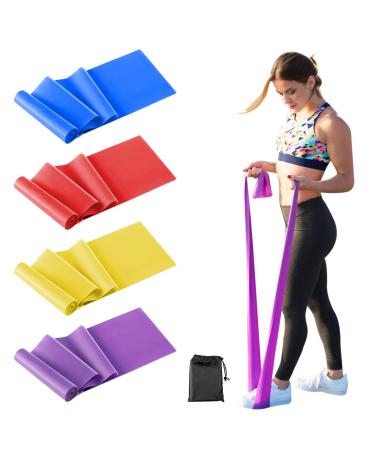 Relota 4-Set Resistance tapes fitness bands in 4 strength resistance bands fitness band for men women gymnastics band for yoga pilates strength training physiotherapy
