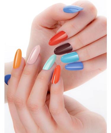 Foyute Semi Cured Gel Nail Strips 20 Pcs Soft Self-Adhesive Gel Nail Polish Wraps Sticker for Salon-Quality Manicure Set Long Lasting Easy to Apply & Remove Nail File & Wooden Stick (Colorful) - Buy Online on SooperMarket.com