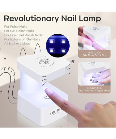 Modelones Nail Tips and Glue Gel Kit with Nail Lamp - 4 in 1 Upgraded Gel x Nail Kit for Fast Nail Extensions | Valentine's Gift for Women - Buy Online on SooperMarket.com