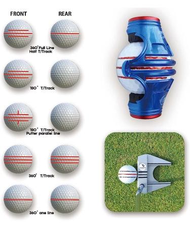 BIRDIE79 Premium Quality Golf Ball Marker Alignment Tool Kit with 3 Marker Pens - 360-Degree Triple-Line Design in Luxurious Gift Box - Buy Online on SooperMarket.com