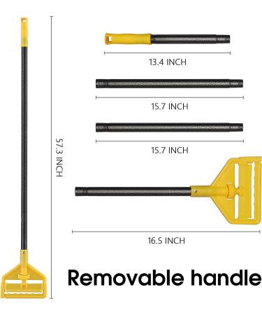 Commercial Heavy Duty 60 Metal Mop Handle - Adjustable for Industrial & Household Cleaning - Quick Change Clamp for Wet Mop - Buy Online on SooperMarket.com