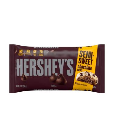 HERSHEY'S Kitchens Semi-Sweet Chocolate Chips, Bulk Baking Supplies, 12 Oz Bag, (Pack of 12) Semi-Sweet Chocolate Chips, 12 Oz Bag, (Pack of 12)