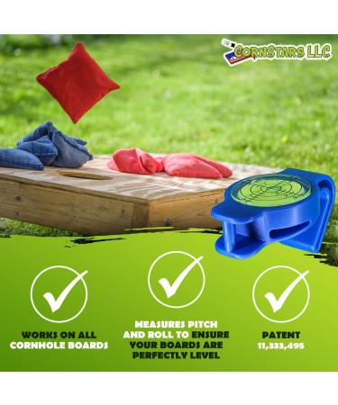 CornStars Cornhole Level - Instant & Accurate Measurements for All Boards & Sets - Improve Your Outdoor Game - Throw Bags Straight - Indoor/Outdoor Blue - Buy Online on SooperMarket.com