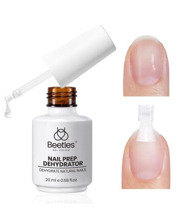 Beetles Nail Dehydrator 20ml Acid-Free Nail Prep Dehydrator Manicure Bonder Hema-Free Nail Primer Bonder Suitable for Acrylic and UV Gel Nails 0-0-1 Clear Nail Dehydrator 20ml