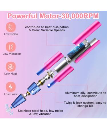Senignol Cordless Nail Drill - 30000RPM Portable Electric File Kit for Acrylic Nails | 5 Speeds Manicure Pedicure Set - Perfect Christmas Gift for Women - Buy Online on SooperMarket.com