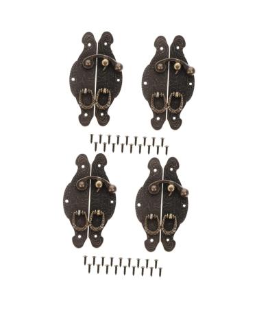 OSALADI Vintage Cabinet 4 Pcs Retro Box Latches Case Locks Exquisite Jewelry Case Hasps (Bronze) Cabinet Decor 9X5CMx2pcs Bronzex2pcs