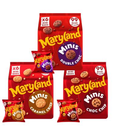 Chocolate Cookie Bundle With Maryland Caramel Crisp Mini Cookies 119g Cookies Minis Double Chocolate Chip 119g and Cookies Chocolate Chip Minis 119g (3 Pack)