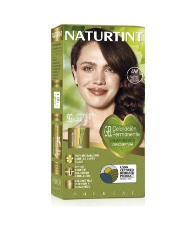 Natureint bio -ase permanent hair color without ammonia 100% gray cover natural ingredients intense color natural and durable 5 WB copper brown 170 ml 4 W. radiant dark brown 170.01 ml (1 Pack)