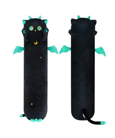 Mewaii soft toys black 90cm plush pillow long kittens with big eyes plush toy stuffed animal toys cuddly pillow gift plush pillow big eyes cat 90 cm