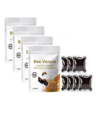 4 bags Foot Spa Soak Beads for Stress Relief Bee Bath Foot Soak for Hard Skin Healthy Feet Skincare Set for Women Bee venoms Slimming Bead Bags