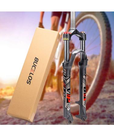 BUCKLOS MTB Suspension Fork | 26/27.5/29 Inches | 28.6mm Straight Tube | Spring Front Fork | QR 9mm | Travel 100mm | Manual Locking | XC Mountain Bike Forks - Buy Online on SooperMarket.com