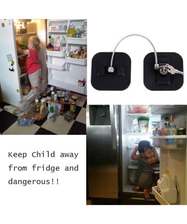 Childproof Refrigerator Lock - Fridge and Freezer Security with Keys (Black, 1 Pack) - Buy Online on SooperMarket.com