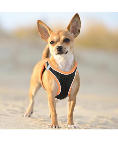 Buy Heele Dog Harness for Small & Medium Dogs - Adjustable Reflective Soft Mesh - Breathable & Comfortable - Perfect for Puppies - 2XS Size - Orange - Buy Online on SooperMarket.com