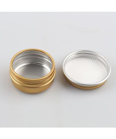 Zeoabsy 24 Pieces 10ml Gold Aluminum Empty Doses - Screw Lid Round Tins for Cosmetics Candles & Ointments - Includes 6 Spatulas - Buy Online on SooperMarket.com