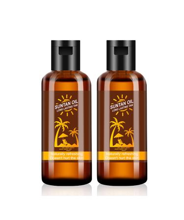 Tanning Oil Sunbed Tanning Accelerator Effective In Sunbed Outdoor Sun Natural Ingredients Intensive Tanning Gel For Outdoor With Vitamin A And E Linseed And Coconut Oil (35ML*2)