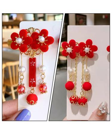 KALLORY Baby Hair Accessories: Tassel & Kimono Flower Hair Clip Set - Girl Hair Clips in Chinese Ancient Style (1 Pair) - Buy Online on SooperMarket.com